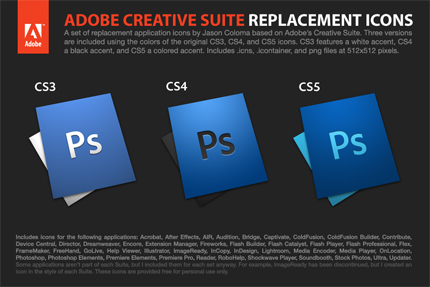 آیکون‌های CS3 ، CS4 ، CS5