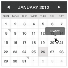 تقویم میلادی + ثبت رخدادها