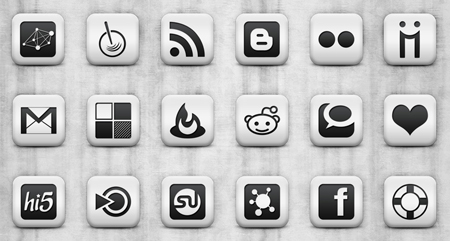 آیکون‌های مربعی شبکه‌های اجتماعی