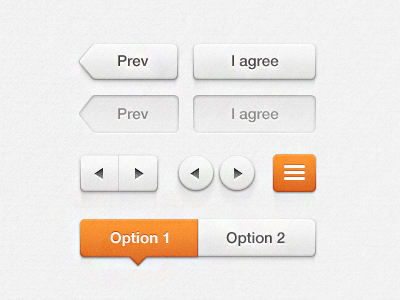 طرح لایه باز عناصر وب با رنگ‌های سفید و نارنجی