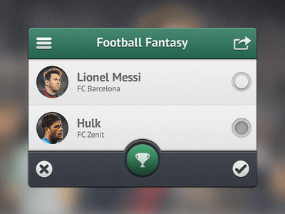 رابط کاربری نرم‌افزار فوتبال / Football App UI