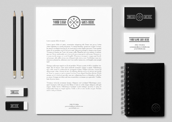Black & White Branding Mockup By GraphicBurger