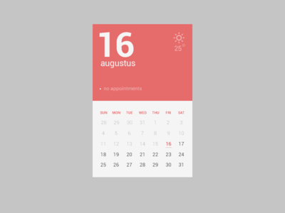 تقویم صاف و تخت / Flat Calendar