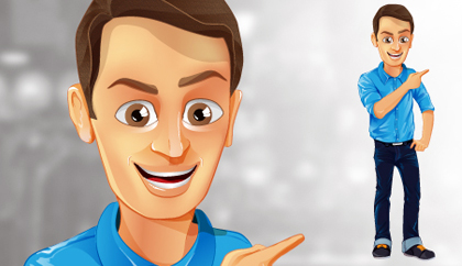 مرد با شلوار جین و پیراهن آبی / Male With Jeans And Blue Shirt