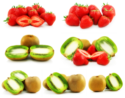 تکّههای کیوی و توتفرنگی / Sliced Kiwi And Strawberry تکّههای کیوی و توتفرنگی / Sliced Kiwi And Strawberry