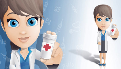 خانم دکتر قرص به دست / Female Doctor Holding Pills