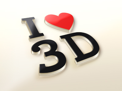 پیکرنمای لوگوی من سه بعدی را دوست دارم / I Love 3D Logo MockUp
