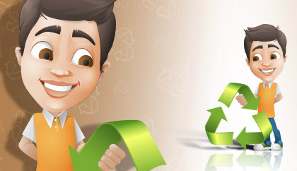 مرد پشت علامت چرخه محیط زیست / Male Behind Eco Symbol