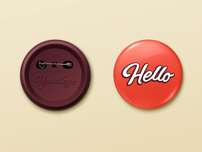 پیکرنمای نشان دکمه پین / Pin Button Badge MockUp
