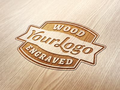لوگوی حکاکی شده روی چوب