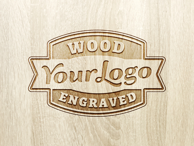 لوگوی حکاکی شده روی چوب