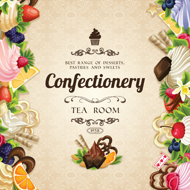 وکتورهای پسزمینه شیرینیها و کیکها / Cakes And Sweets Background Vectors وکتورهای پسزمینه شیرینیها و کیکها / Cakes And Sweets Background Vectors