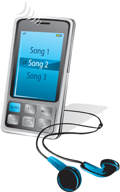 تلفن همراه با پخش‌کننده موسیقی