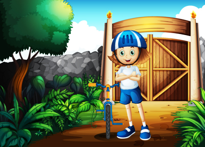 یک دختر جوان و دوچرخه اش در دروازه / A Young Girl And Her Bike Inside The Gate