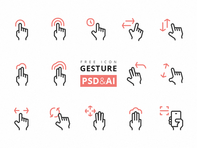 آیکون‌های حرکات دست / Gesture Icons