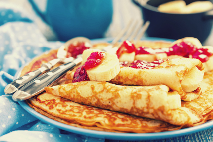 پن‌کیک با موز و مربّا / Pancake With Banana And Jam