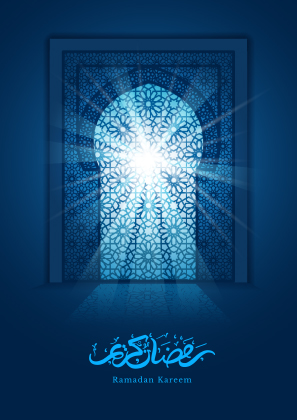 کارت تبریک رمضان با درب مسجد / Ramadan Greeting Card With Mosque Door