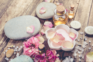 Spa Concept Sea Salt And Massage Oil