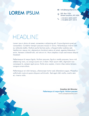 نامه پزشکی با اشکال آبی / Medical Letterhead With Blue Shapes