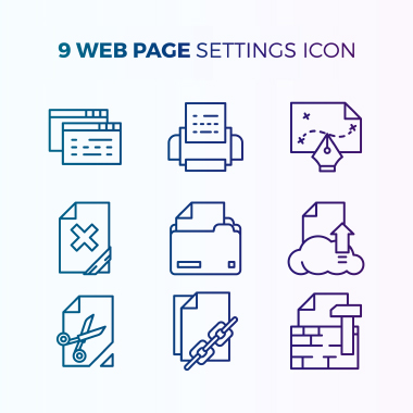 مجموعه آیکون‌های تنظیمات وب‌سایت / Website Settings Icon Collection